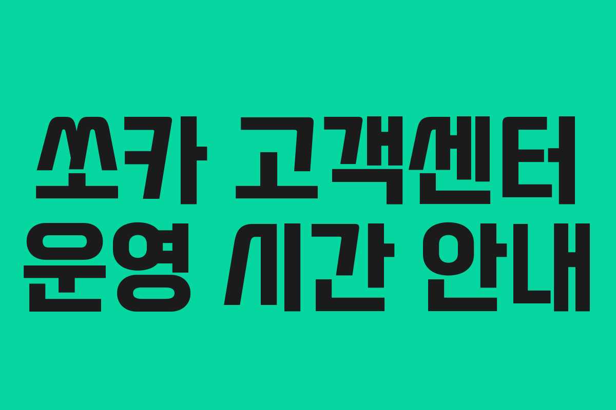 쏘카 고객센터 운영 시간 안내