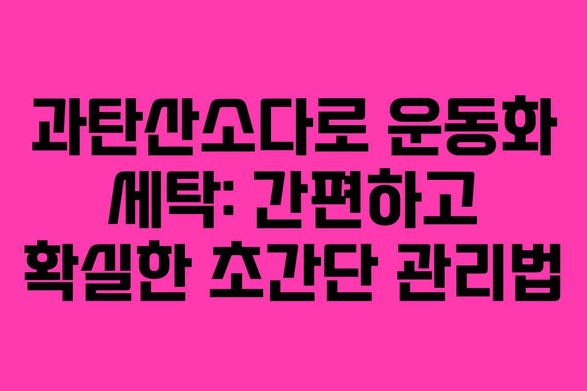 과탄산소다로 운동화 세탁: 간편하고 확실한 초간단 관리법 과탄산소다로 운동화 세탁: 간편하고 확실한 초간단 관리법