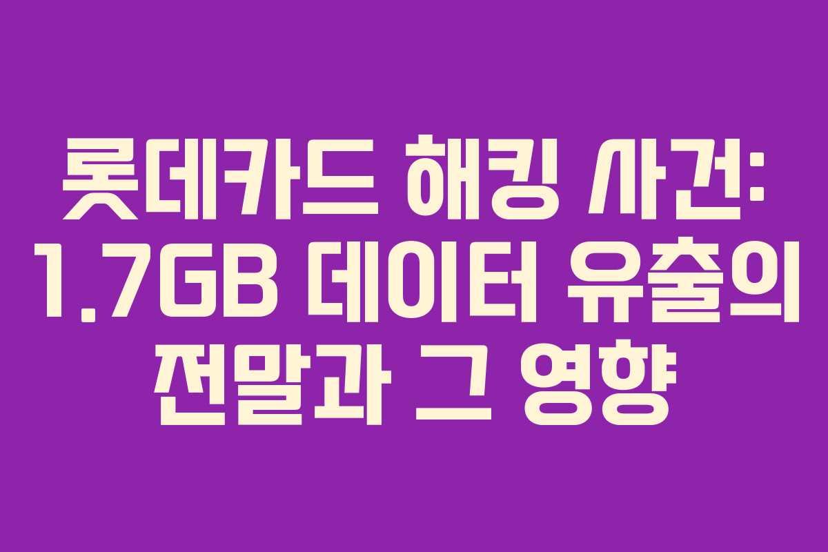 롯데카드 해킹 사건: 1.7GB 데이터 유출의 전말과 그 영향