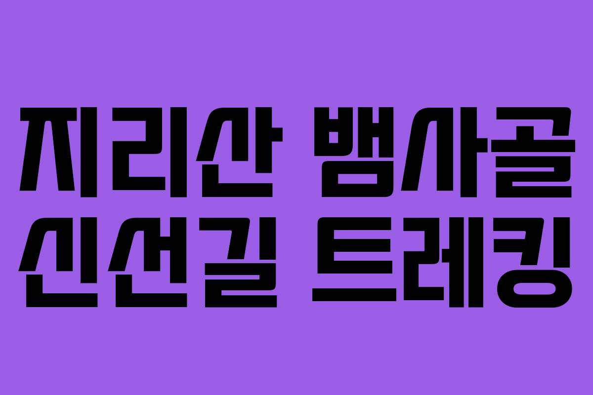 지리산 뱀사골 신선길 트레킹 지리산 뱀사골 신선길 트레킹