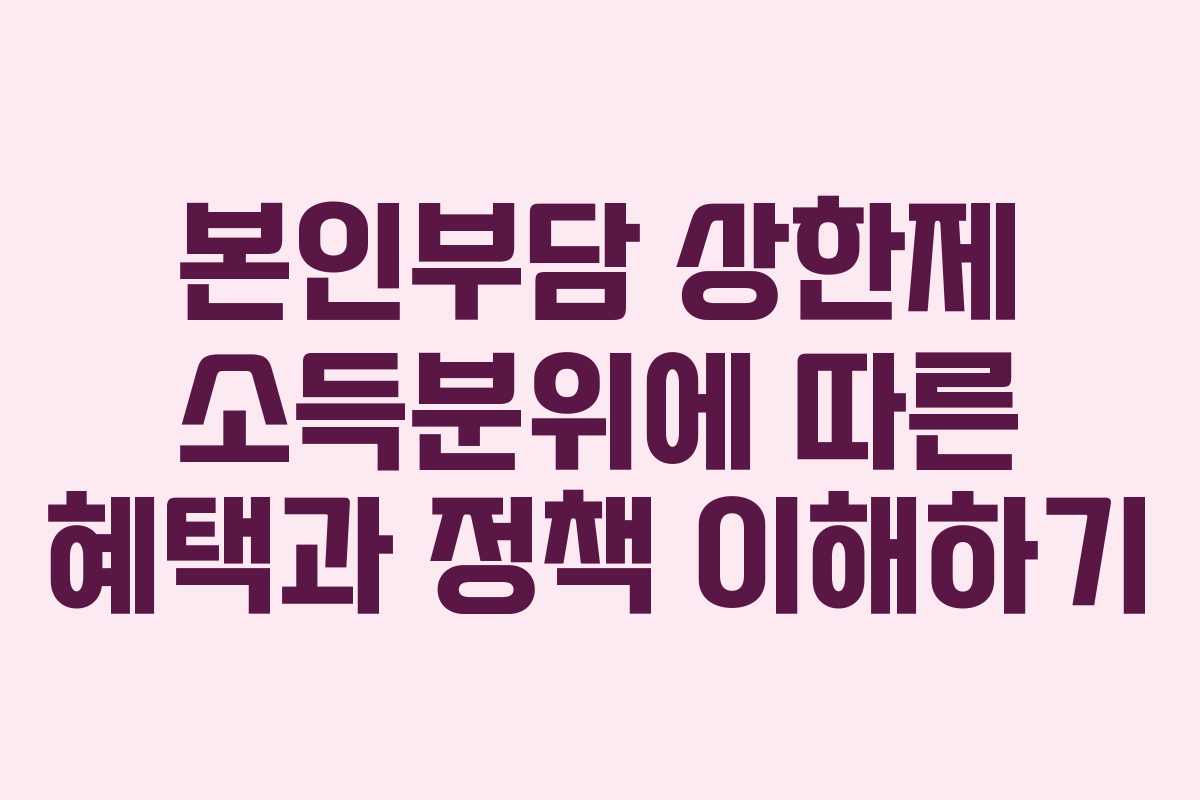 본인부담 상한제 소득분위에 따른 혜택과 정책 이해하기