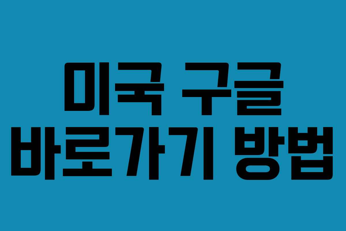 미국 구글 바로가기 방법