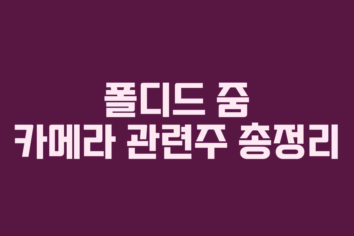 폴디드 줌 카메라 관련주 총정리