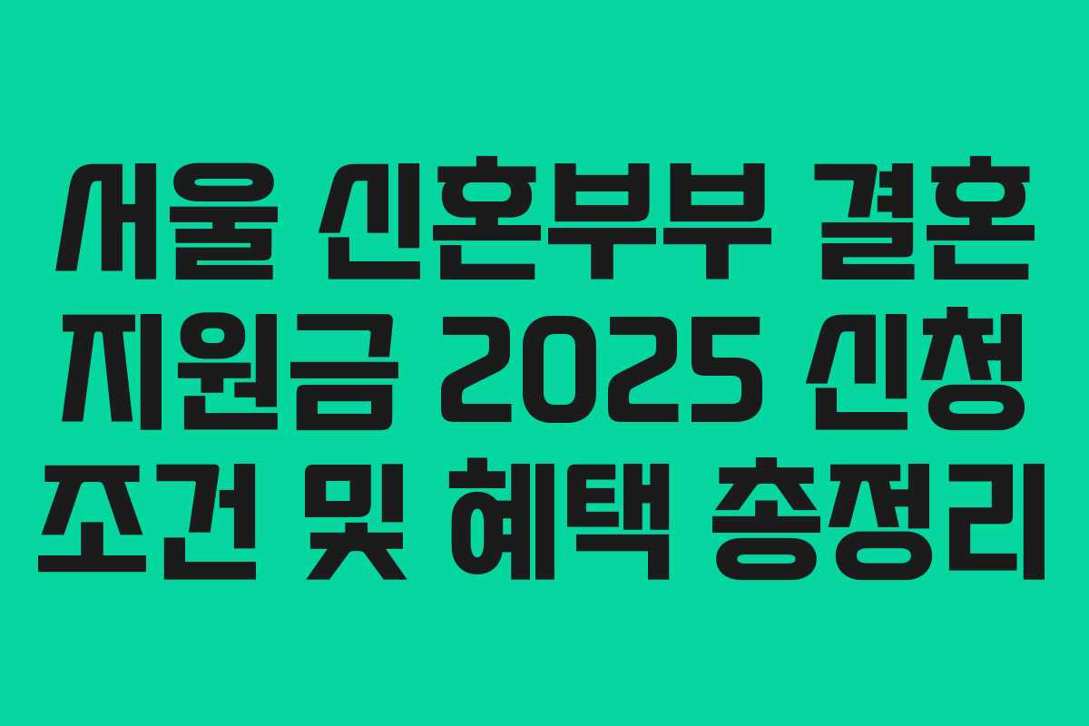 서울 신혼부부 결혼 지원금 2025 신청 조건 및 혜택 총정리 서울 신혼부부 결혼 지원금 2025 신청 조건 및 혜택 총정리