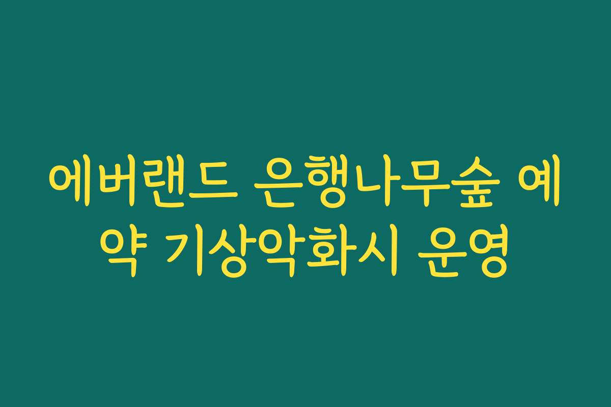에버랜드 은행나무숲 예약 기상악화시 운영