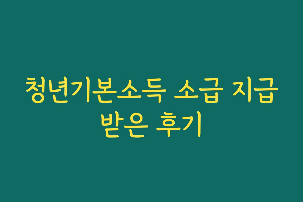 청년기본소득 소급 지급받은 후기