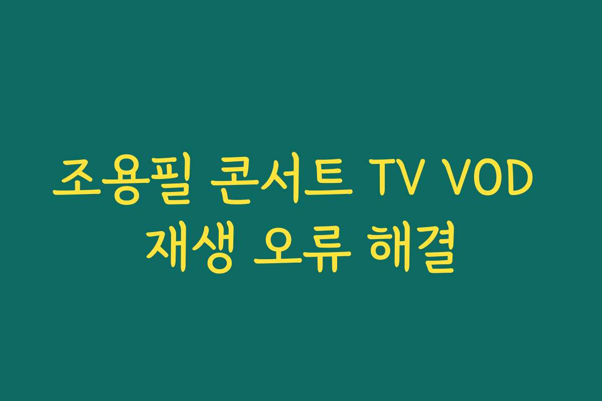 조용필 콘서트 TV VOD 재생 오류 해결