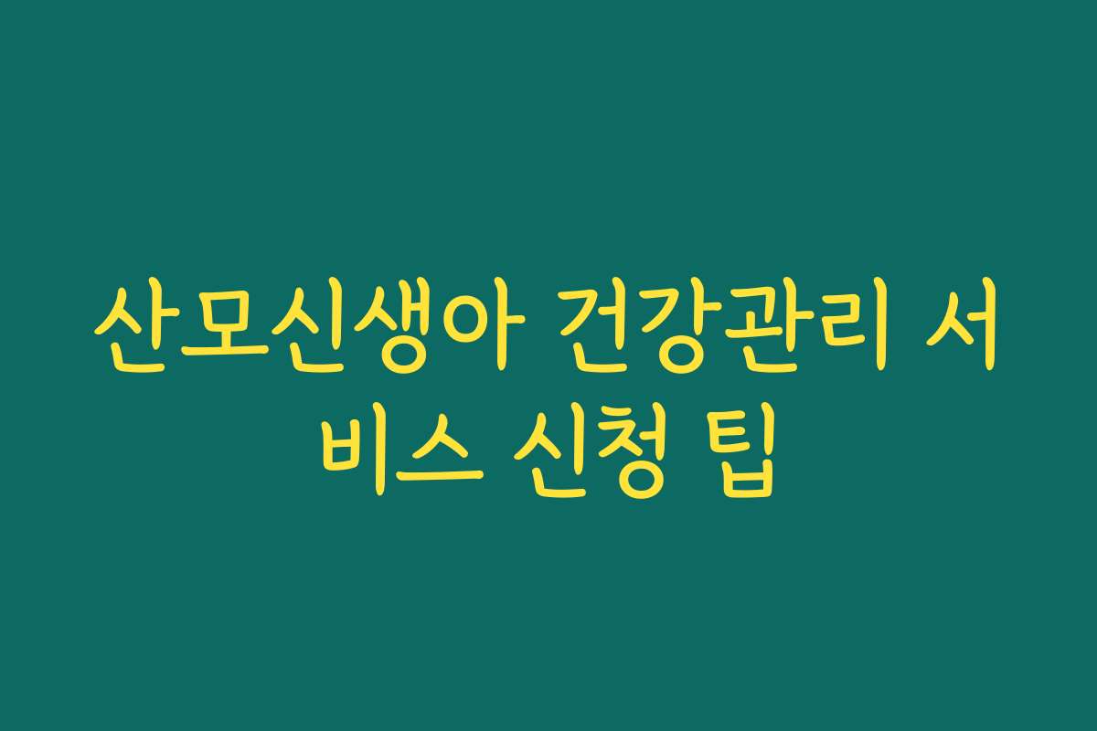 산모신생아 건강관리 서비스 신청 팁 산모신생아 건강관리 서비스 신청 팁