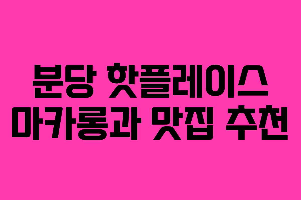 분당 핫플레이스 마카롱과 맛집 추천 분당 핫플레이스 마카롱과 맛집 추천