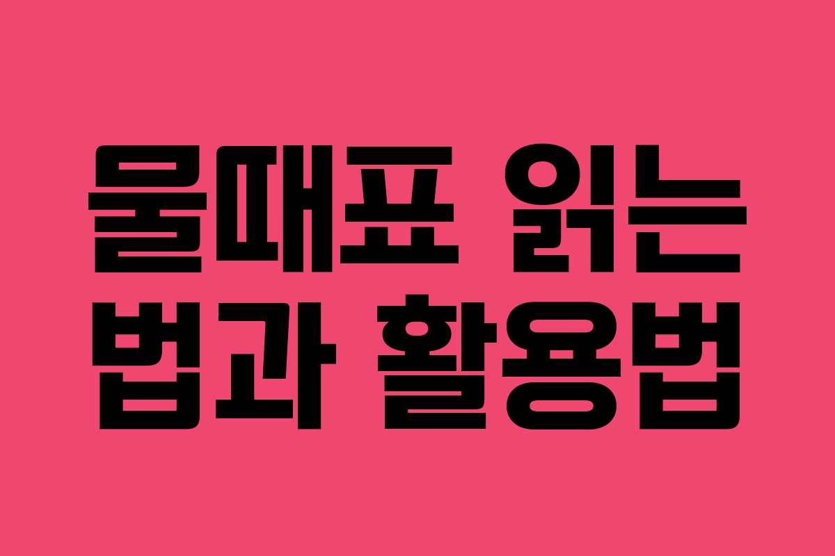물때표 읽는 법과 활용법