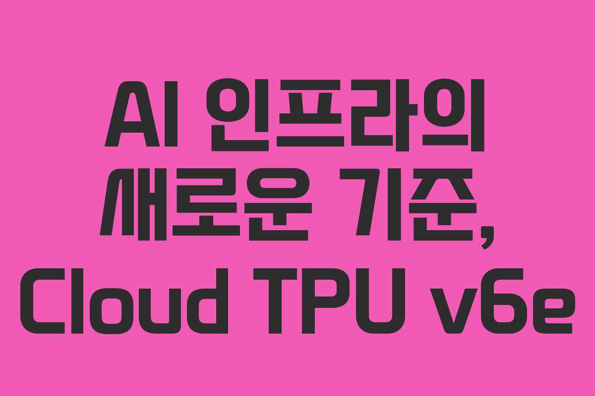 AI 인프라의 새로운 기준, Cloud TPU v6e