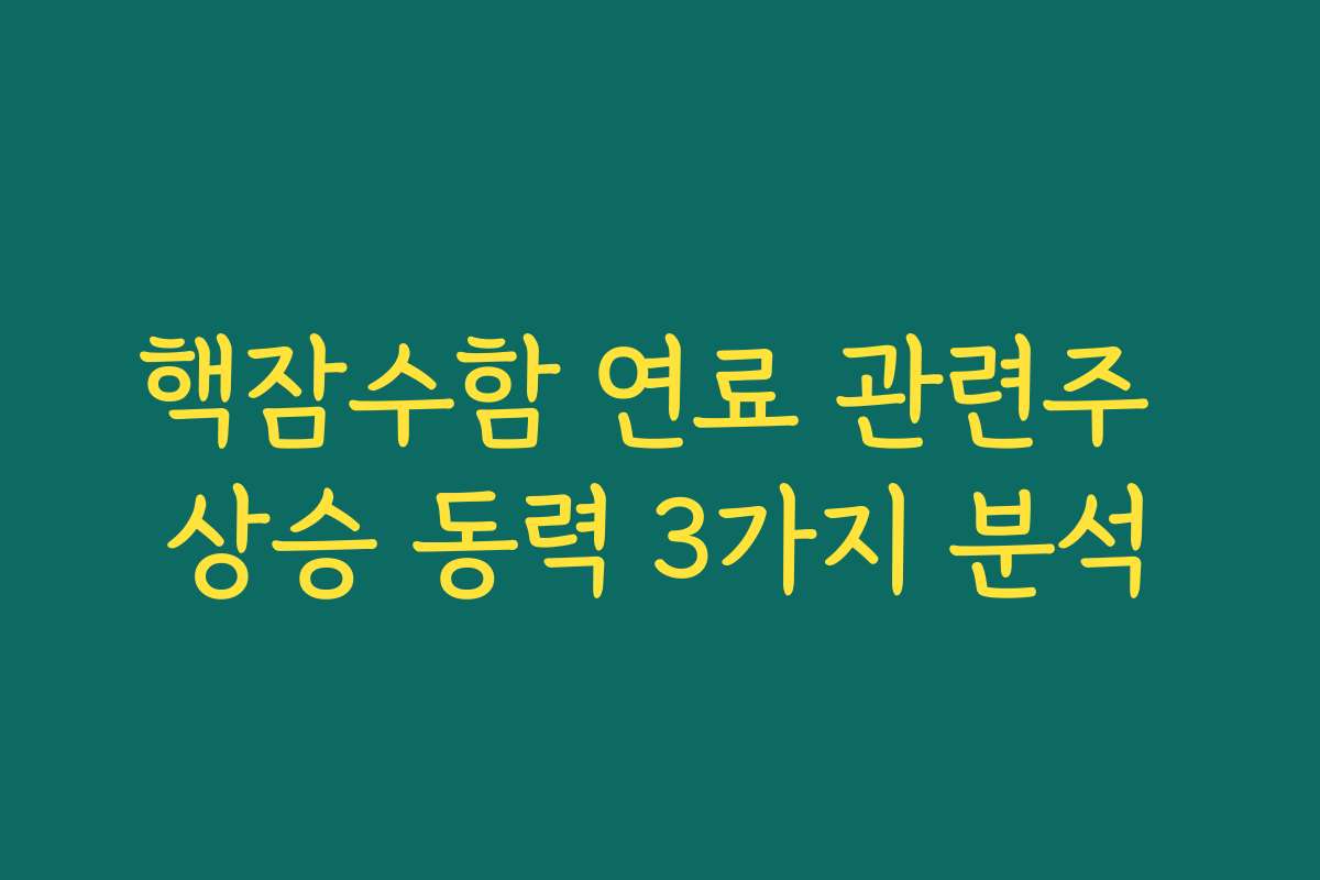 핵잠수함 연료 관련주 상승 동력 3가지 분석
