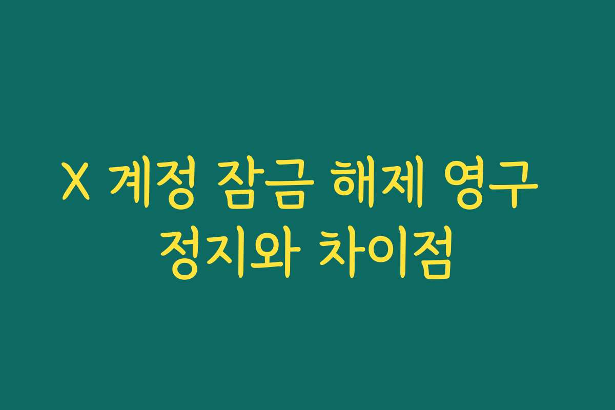 X 계정 잠금 해제 영구 정지와 차이점
