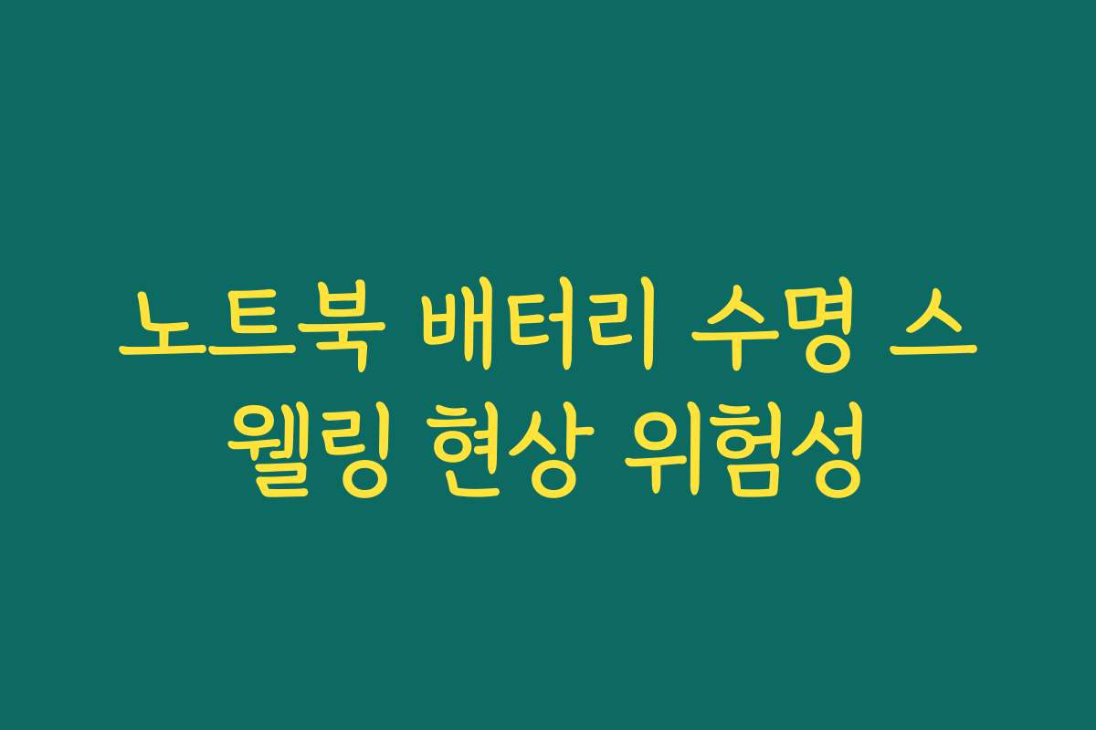 노트북 배터리 수명 스웰링 현상 위험성 노트북 배터리 수명 스웰링 현상 위험성