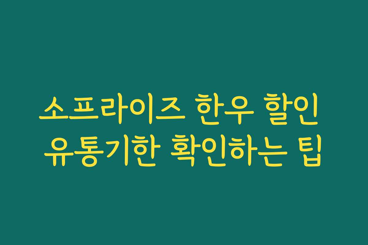 소프라이즈 한우 할인 유통기한 확인하는 팁
