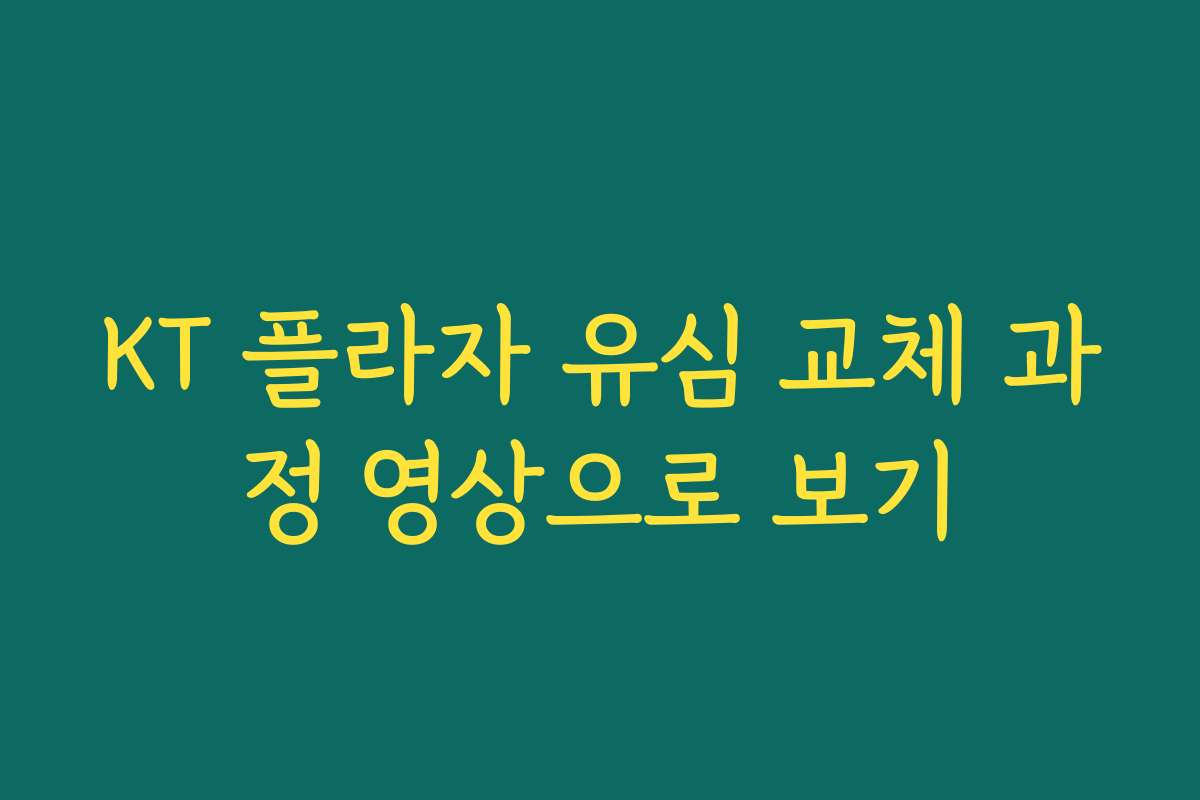 KT 플라자 유심 교체 과정 영상으로 보기