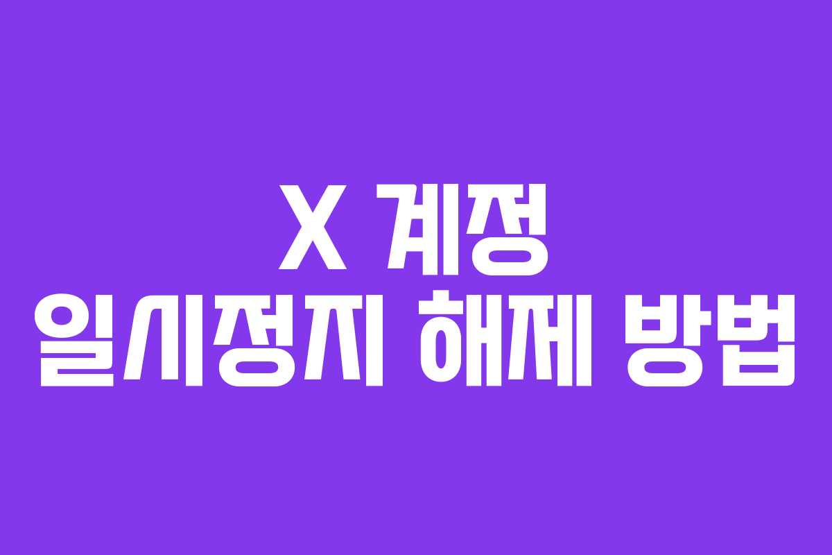 X 계정 일시정지 해제 방법