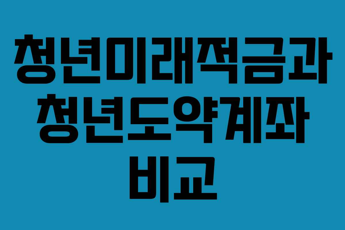 청년미래적금과 청년도약계좌 비교