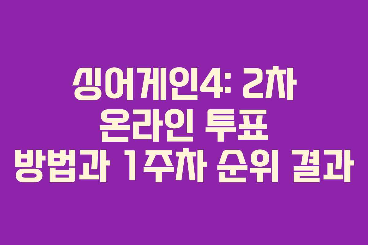 싱어게인4: 2차 온라인 투표 방법과 1주차 순위 결과