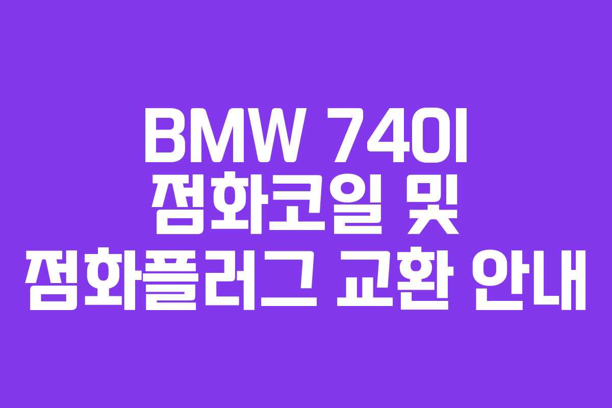 BMW 740I 점화코일 및 점화플러그 교환 안내