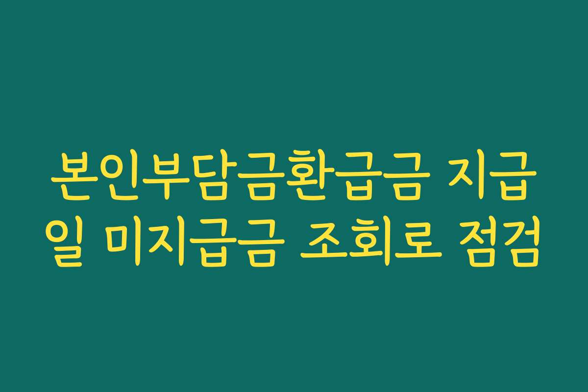 본인부담금환급금 지급일 미지급금 조회로 점검