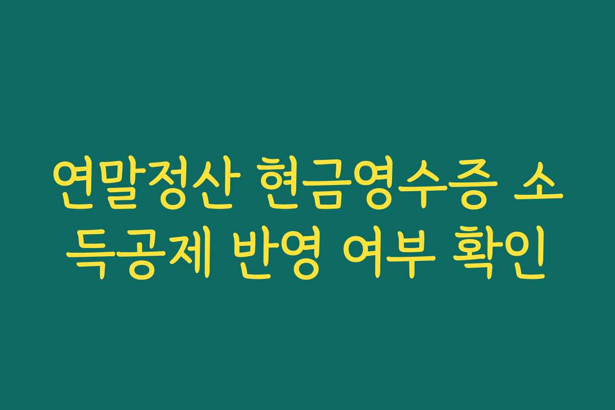 연말정산 현금영수증 소득공제 반영 여부 확인
