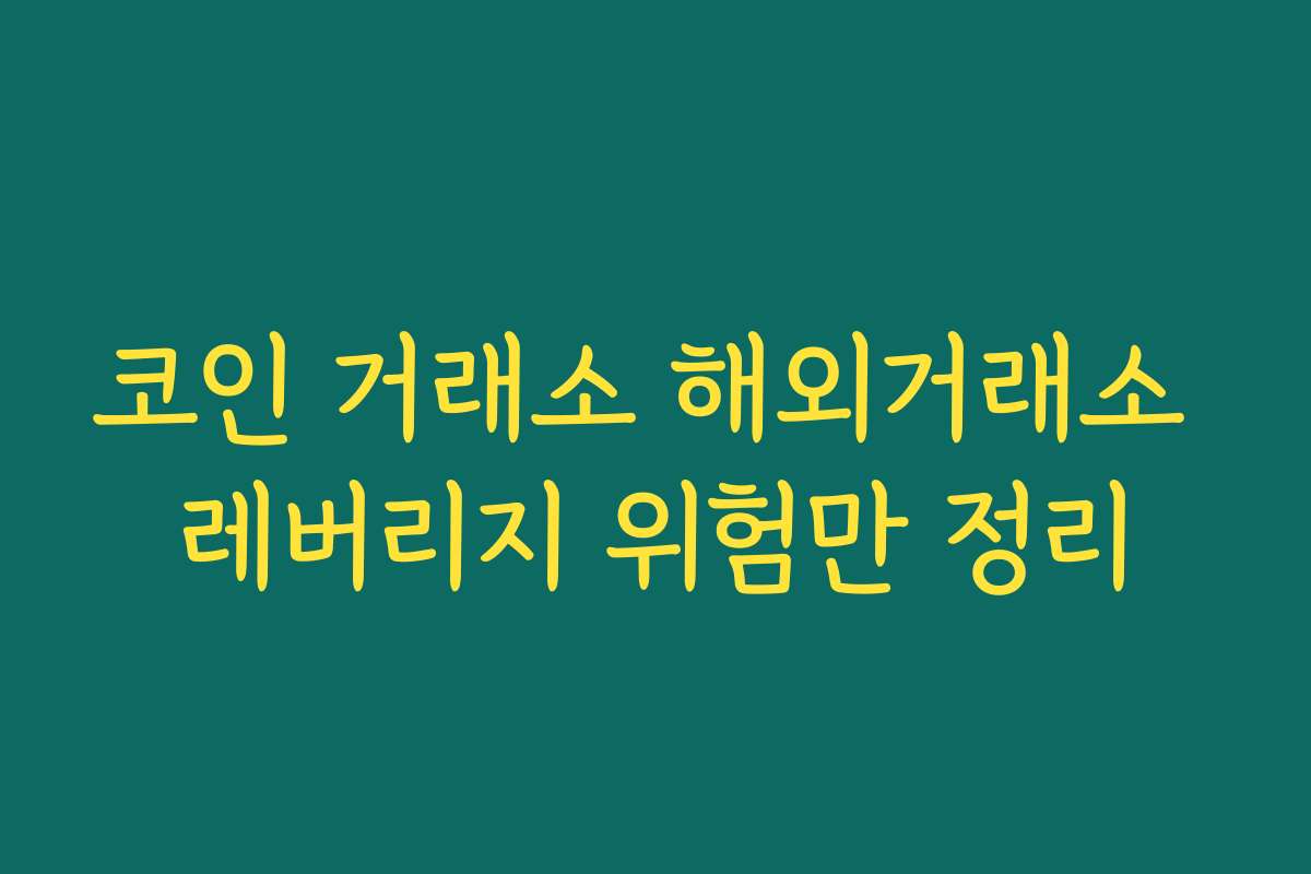 코인 거래소 해외거래소 레버리지 위험만 정리 코인 거래소 해외거래소 레버리지 위험만 정리