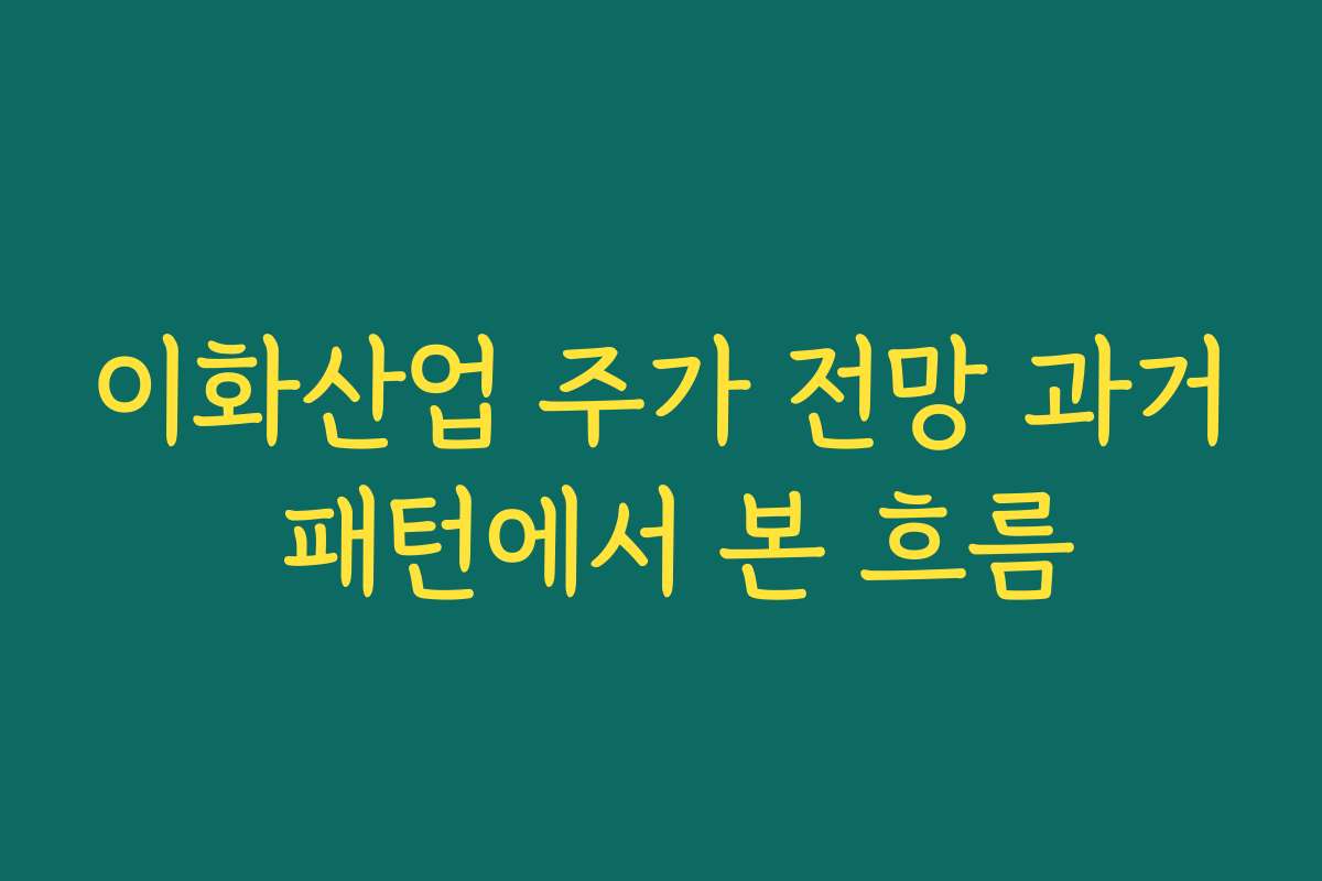 이화산업 주가 전망 과거 패턴에서 본 흐름