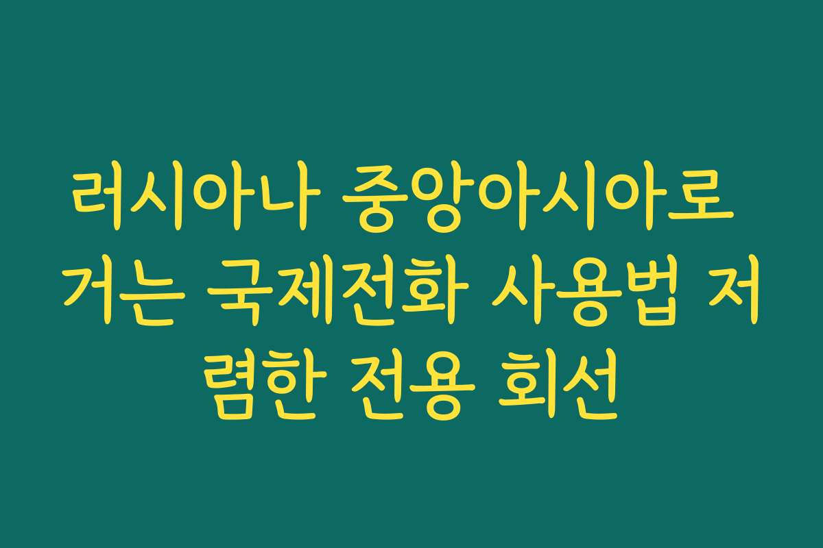 러시아나 중앙아시아로 거는 국제전화 사용법 저렴한 전용 회선 러시아나 중앙아시아로 거는 국제전화 사용법 저렴한 전용 회선