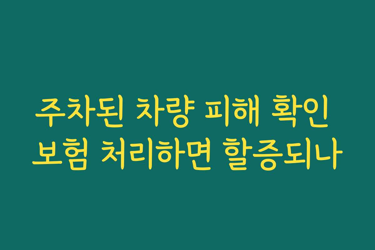주차된 차량 피해 확인 보험 처리하면 할증되나