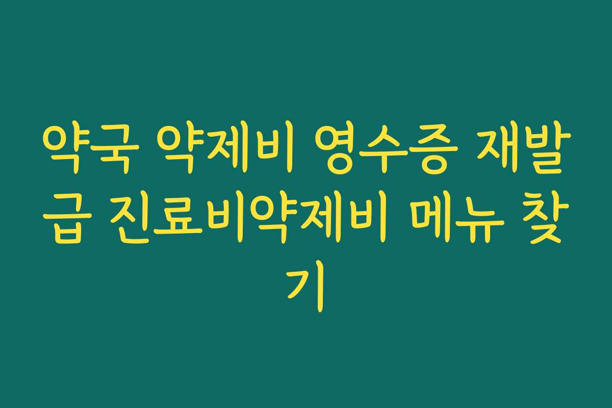 약국 약제비 영수증 재발급 진료비약제비 메뉴 찾기 약국 약제비 영수증 재발급 진료비약제비 메뉴 찾기