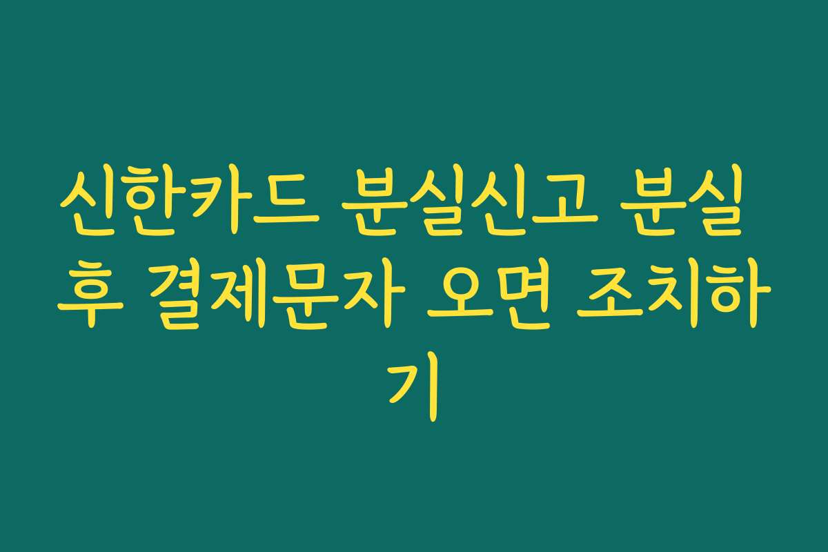 신한카드 분실신고 분실 후 결제문자 오면 조치하기