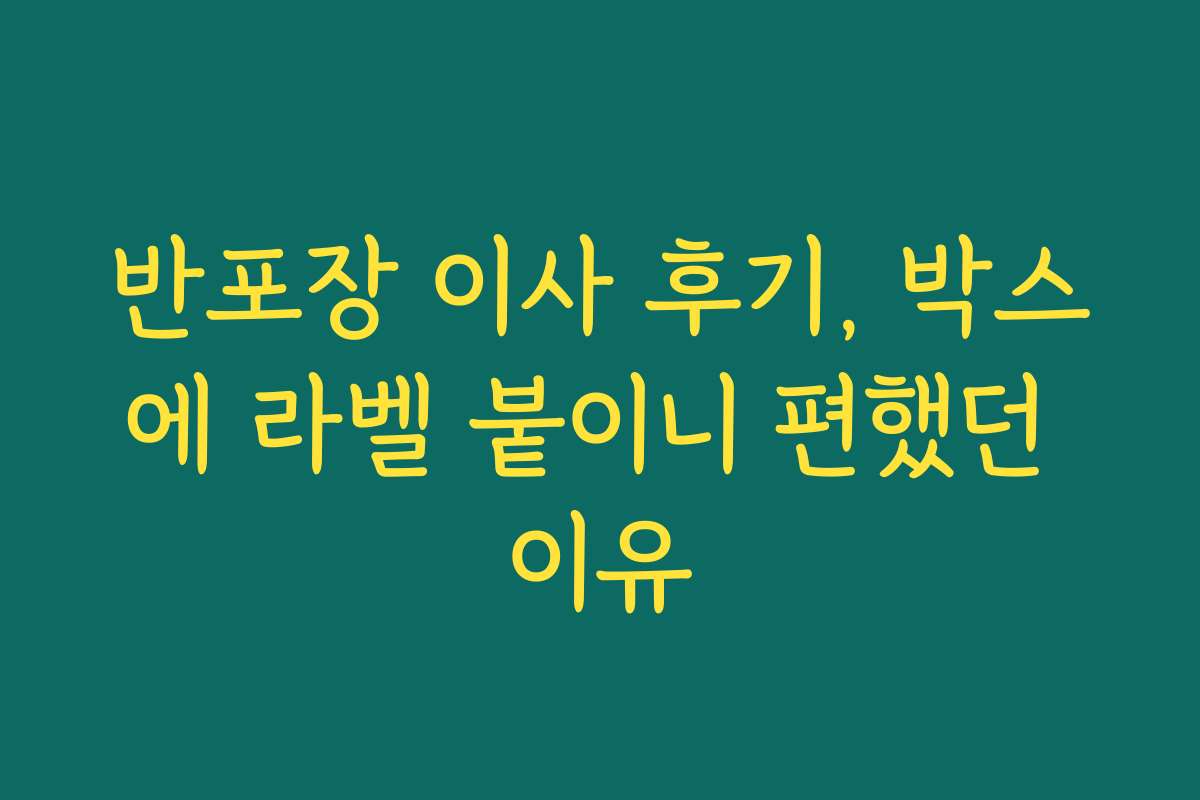 반포장 이사 후기, 박스에 라벨 붙이니 편했던 이유