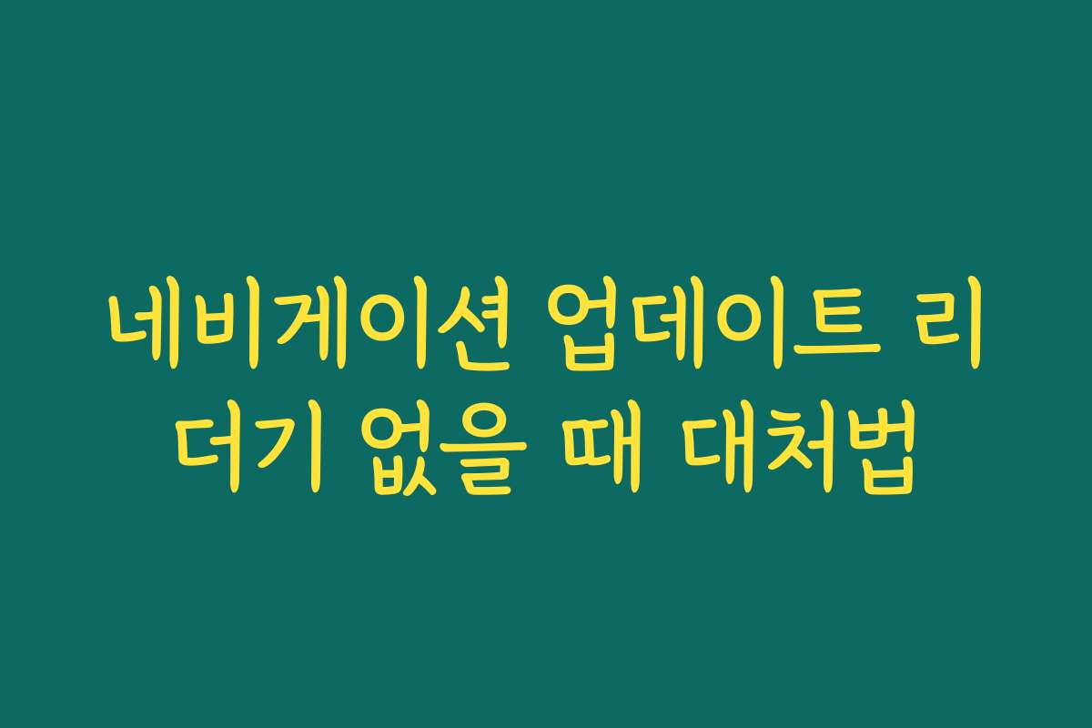 네비게이션 업데이트 리더기 없을 때 대처법