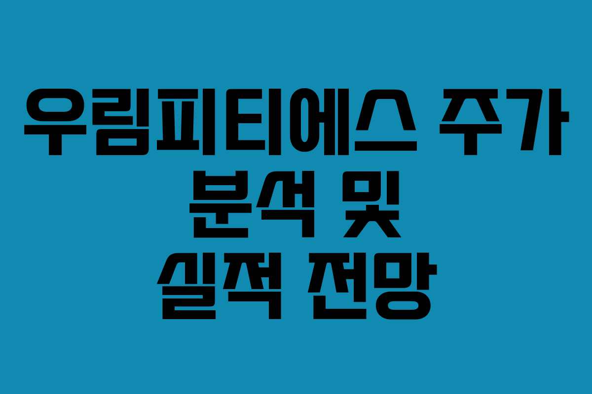 우림피티에스 주가 분석 및 실적 전망