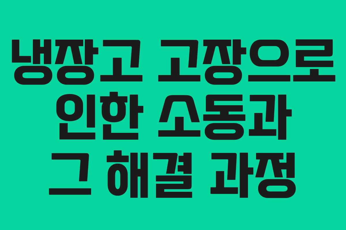 냉장고 고장으로 인한 소동과 그 해결 과정