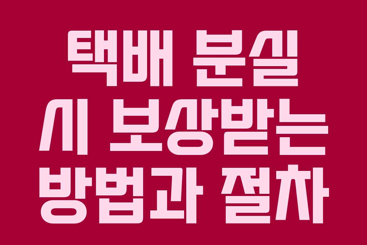 택배 분실 시 보상받는 방법과 절차