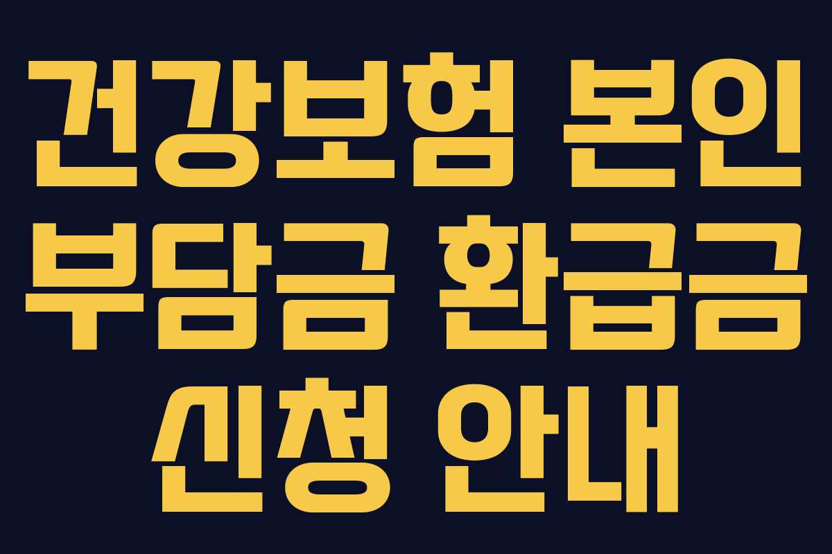 건강보험 본인 부담금 환급금 신청 안내