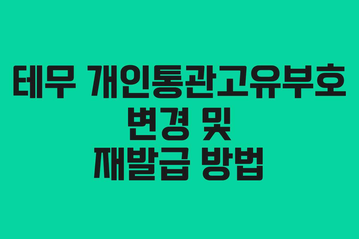 테무 개인통관고유부호 변경 및 재발급 방법