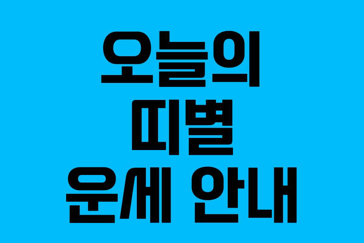 오늘의 띠별 운세 안내
