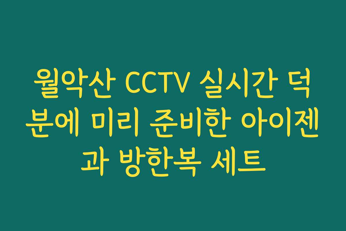 월악산 CCTV 실시간 덕분에 미리 준비한 아이젠과 방한복 세트