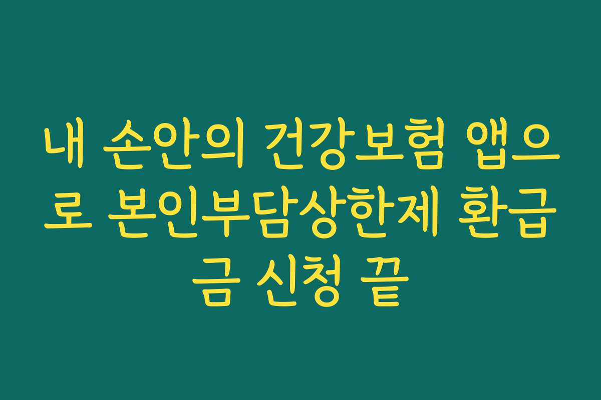 내 손안의 건강보험 앱으로 본인부담상한제 환급금 신청 끝 내 손안의 건강보험 앱으로 본인부담상한제 환급금 신청 끝