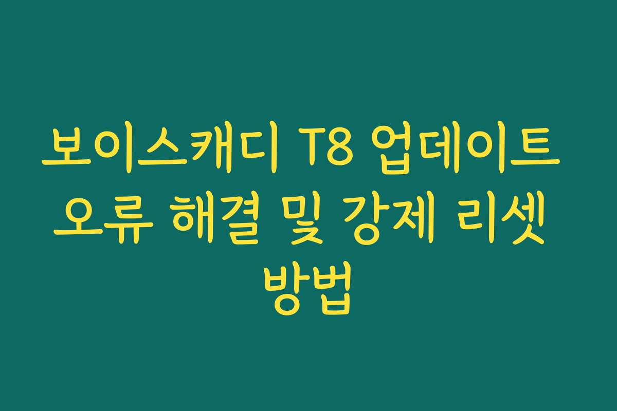 보이스캐디 T8 업데이트 오류 해결 및 강제 리셋 방법