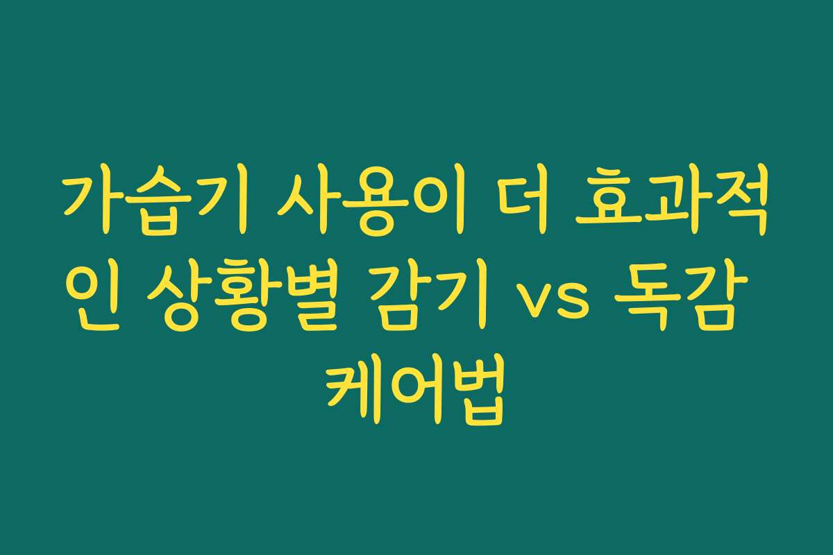 가습기 사용이 더 효과적인 상황별 감기 vs 독감 케어법