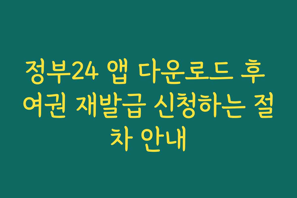 정부24 앱 다운로드 후 여권 재발급 신청하는 절차 안내