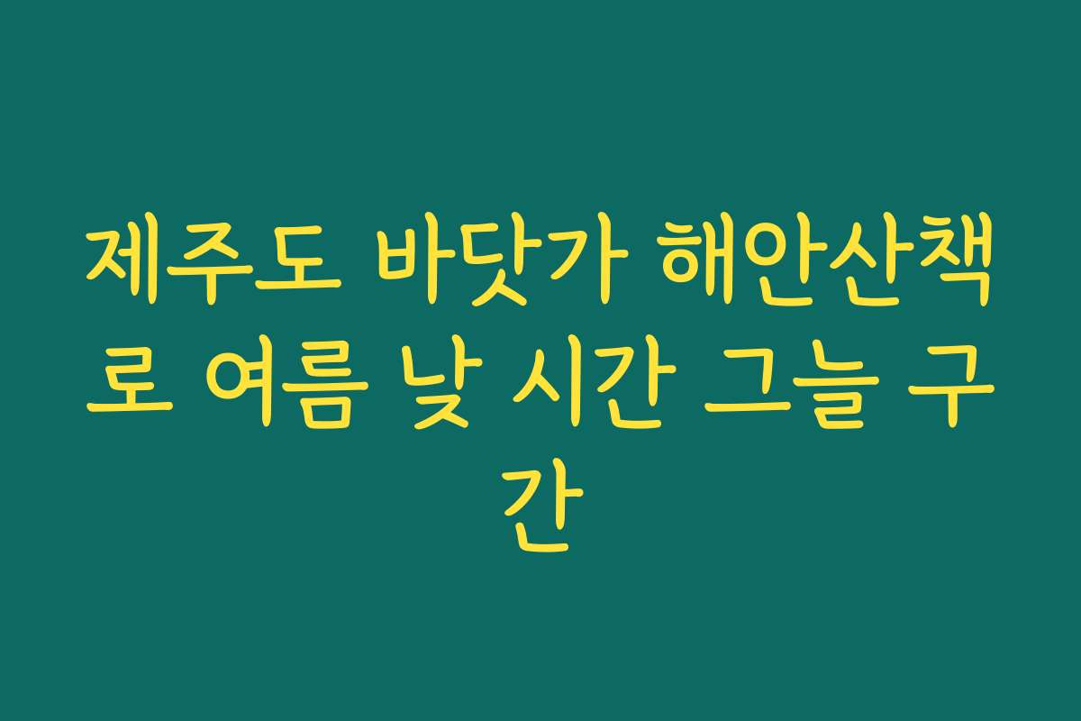 제주도 바닷가 해안산책로 여름 낮 시간 그늘 구간 제주도 바닷가 해안산책로 여름 낮 시간 그늘 구간