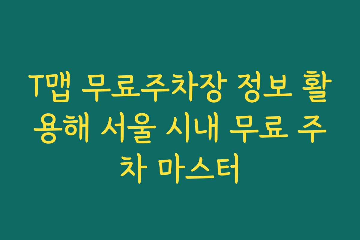 T맵 무료주차장 정보 활용해 서울 시내 무료 주차 마스터