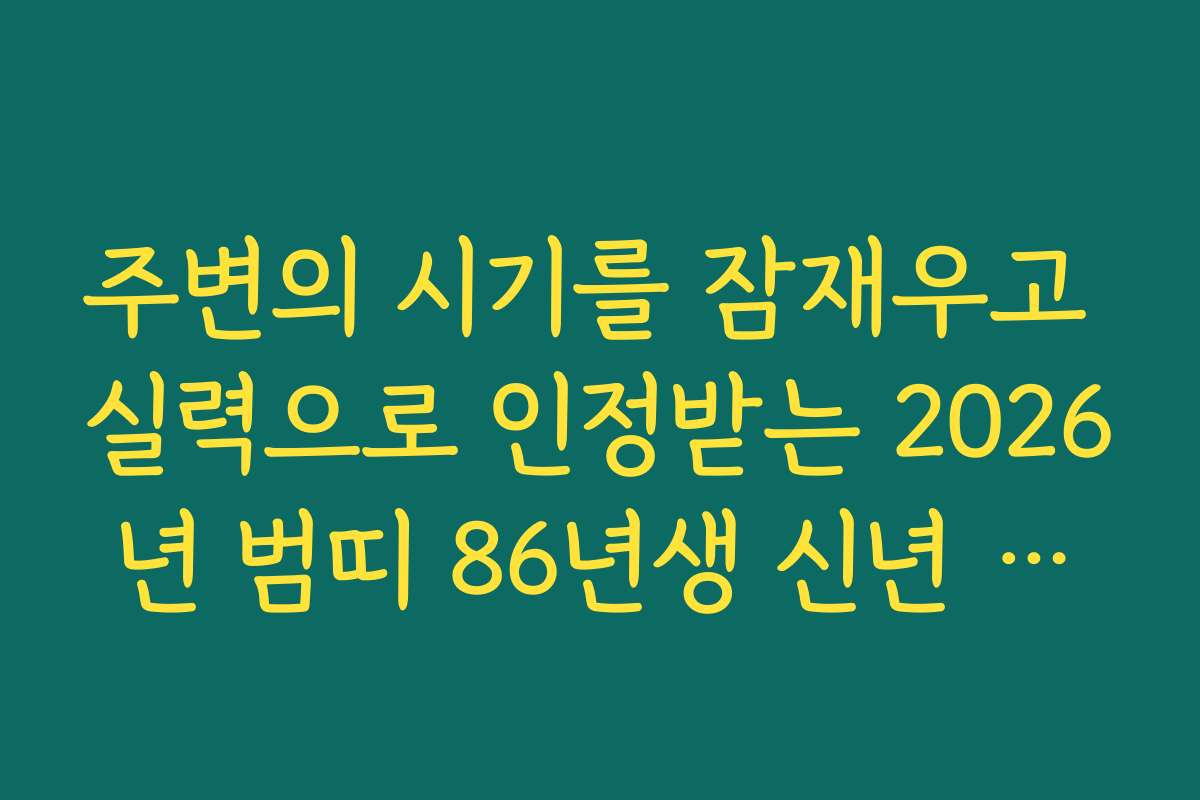 주변의 시기를 잠재우고 실력으로 인정받는 2026년 범띠 86년생 신년 운세