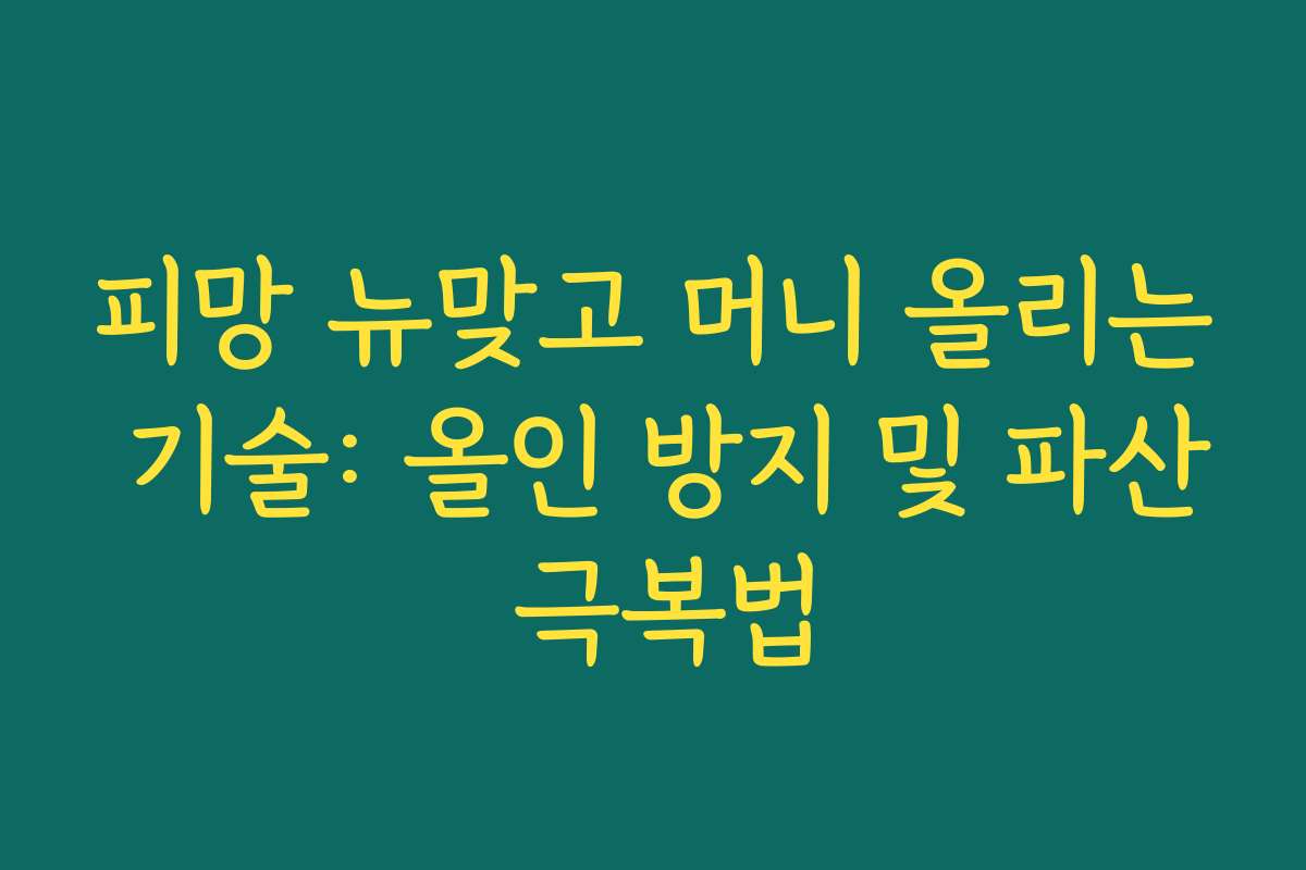 피망 뉴맞고 머니 올리는 기술: 올인 방지 및 파산 극복법 피망 뉴맞고 머니 올리는 기술: 올인 방지 및 파산 극복법