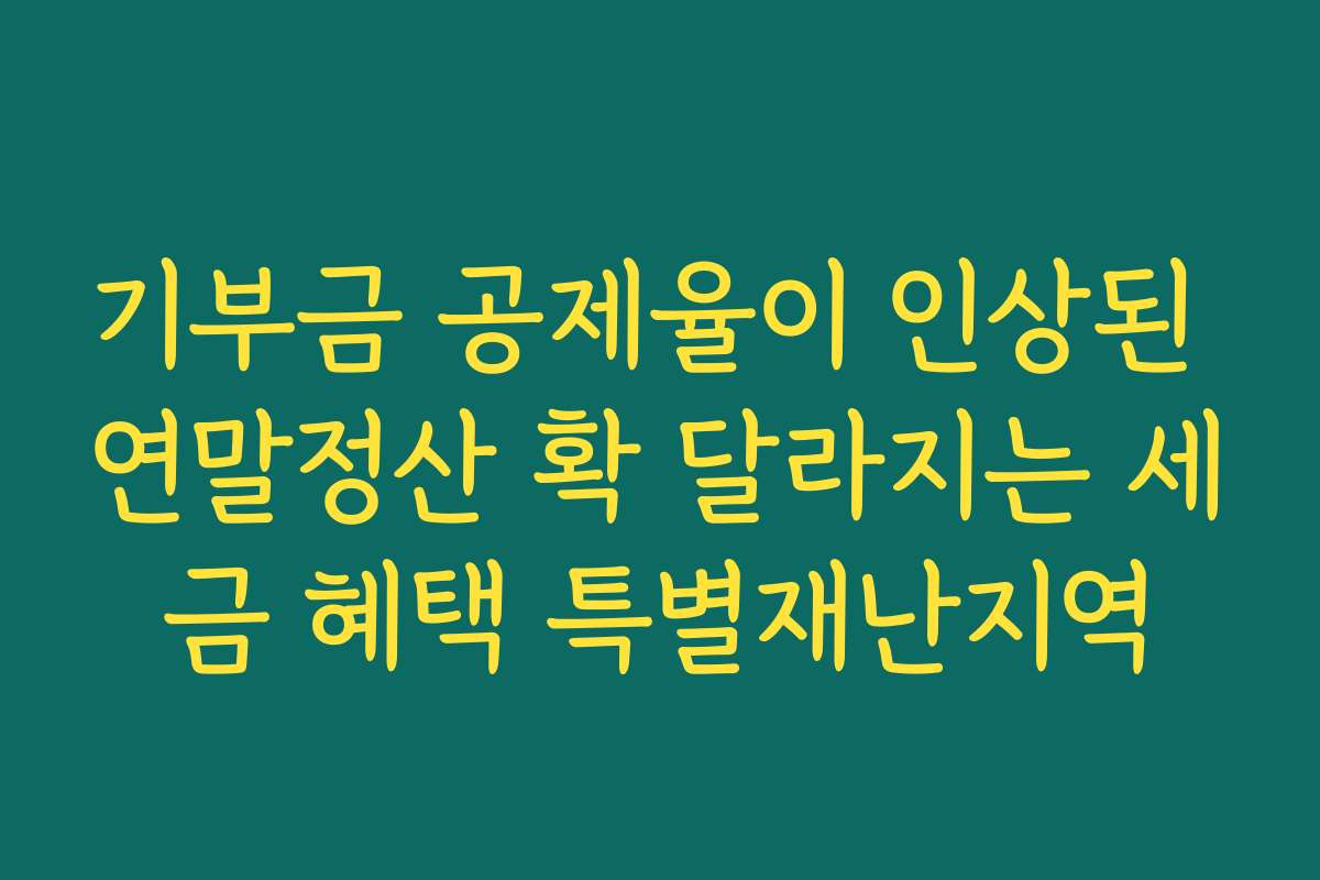 기부금 공제율이 인상된 연말정산 확 달라지는 세금 혜택 특별재난지역 기부금 공제율이 인상된 연말정산 확 달라지는 세금 혜택 특별재난지역